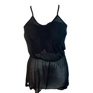 Callie Lives/Bear Dance Black Sheer/Silk Feel Sexy Flattering Swim Cover Size S
